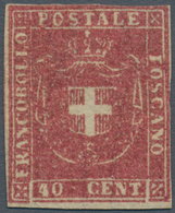 Italien - Altitalienische Staaten: Toscana: 1860, Provisional Government, 40 Cents Carmine, Mint Wit - Toskana