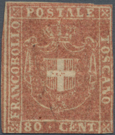 Italien - Altitalienische Staaten: Toscana: 1860, 80 Cent. Brownish Red, Unused With Original Gum, F - Toskana