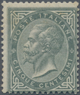 Italien: 1863, 5 C. Olive Green, De Le Rue, London Printing, Mint With Original Gum, Mediocre Center - Afgestempeld