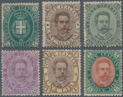 Italien: 1889, 40 C Brown To 5 L Green/red King Umberto I And 5 C Dark-green Blazon Partly Mint/mint - Usati