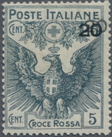 Italien: 1916, 20 C Double Print On 15 C Slate Unused With Original Gum And A Rest Of Hinge, Signed - Oblitérés