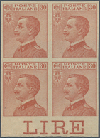 Italien: 1922, 30 Cents Orange, Not Perforrated Proof On Gray Thicker Paper, Without Watermark And W - Gebraucht