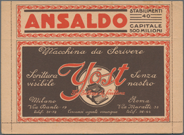 Italien: 1921/1923: Two BLP Letters, Both With The Same Advertising But In Different Colors, Adverti - Gebraucht