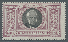 Italien: 1923, "5 L. Manzoni", The Top Value MNH With Excellent Perforation, Perfect Condition, In F - Used