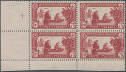 Italien: 1931. 75 C "S. Antonio", Better Perforation 12, Block Of Four From The Lower Left Corner Of - Used