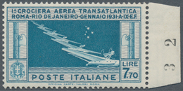 Italien: 1930, Squadron Flight Rom-Rio De Janeiro 7,70 L, Perfectly Centered Luxury Margin Copy. (Sa - Used