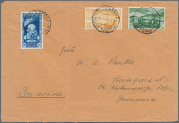 Italien: 1936, Two (folded) Airmail Covers From "ROMA 9.4.36" To Stuttgart/Germany, Bearing 1935 1.2 - Oblitérés