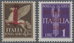 Italien: 1944. UNISSUED OVERPRINTS. Proofs Done In Verona. R.S.I. Overprint On Airmail Stamps, Here - Used