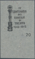 Italien: 1945, "Luogotenenza 1945" - Council Of Trento - Overprint Proof 20 C. On Imperforated Thin - Gebraucht