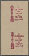 Italien: 1945, Proof Of The Overprint From Unissued "IV Centenario Del Concilio Di Trento 1545-1945 - Gebraucht
