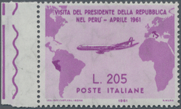 Italien: 1961, 205l. Violet "GRONCHI ROSA", Left Marginal Copy, Mint Never Hinged. Sass. 921, 1.900, - Oblitérés