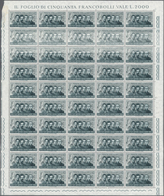 Italien: 1966, 40l. "National Heroes", Complete (folded) Sheet Of 50 Stamps (slight Imperfection In - Afgestempeld