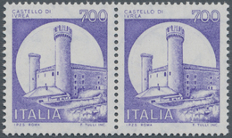 Italien: 1980, Castles Definitive 700l. ‚Castello Di Ivrea‘ With Violet Printing Only In A Horizonta - Afgestempeld