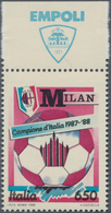 Italien: 1988, 650 L Multiple Colour "scudetto Al Milan" With Margin On Top With "EMPOLI", Blue Colo - Afgestempeld