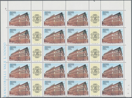 Italien: 1993. 100th Anniversary Of The National Bank. Upperhalf Of A Sheet Of 40, That Are 20 Stamp - Used