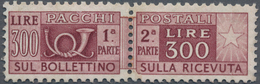 Italien - Paketmarken: 1948, 300 L Brownish Purple Mint Never Hinged, Signed (Sass. 1.500.-) - Postpaketten