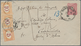 Italien - Portomarken: 1879, Germany Stationery Envelope 10pfg. Red Used From "HANNOVER 22.7.79" To - Strafport