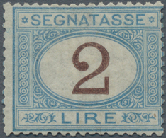 Italien - Portomarken: 1870, 2 Lire Light Blue And Brown, Mint Never Hinged. Slightly Off Centered. - Taxe