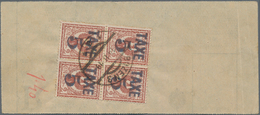 Italienische Besetzung 1918/23 - Trentino: POSTAGE DUES: 1919, "TAXE 5" On 2c. Red-brown, Block Of F - Trentino