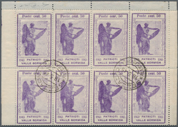 Italien - Lokalausgaben 1944/45 - Valle Bormida: 1945, 50 Cent. Violet Original Sheet Of 20 Items (2 - Comité De Libération Nationale (CLN)