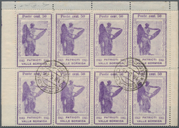 Italien - Lokalausgaben 1944/45 - Valle Bormida: 1945, 50 Cent. Violet Original Sheet Of 20 Items (2 - Centraal Comité Van Het Nationaal Verzet (CLN)