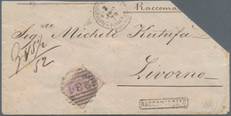 Italienische Post In Der Levante: 1874, 60 Cent. Lilac Single Franking On Letter To Livorno, Tied By - Emissions Générales