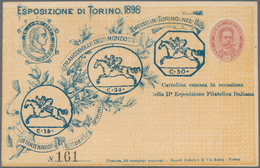 Italien - Ganzsachen: 1898. "Cavallini Sardi". Postal Stationery Commemmorative For The Turin Exhibi - Entiers Postaux