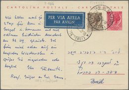 Italien - Ganzsachen: 1956. L 35 Red "Siracusana", With Cartolina Postale Over The Complete Length O - Postwaardestukken