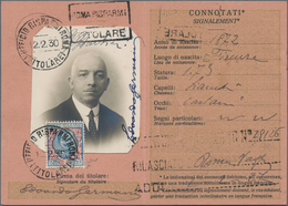 Italien - Besonderheiten: 1901/1930: Postal Identity Card, Fees Paid With A 5 Lire From The 1901 "Fl - Non Classés