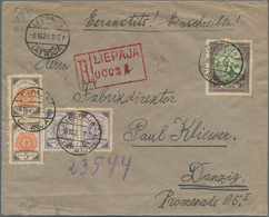 Lettland: 1920, Three Items 3 R Brown/green (in Front And On Reverse), 5 Kap Pair And 50 Kap Pair On - Lettonia