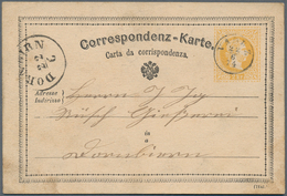 Liechtenstein - Vor- Und Mitläufer: 1874. Postkarte 2 Kr Gelb Franz-Joseph (Text Dt./ital.) Von "Vad - ...-1912 Préphilatélie