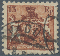 Liechtenstein: 1921, 13 Rp Rotbraun Gez. 9 1/2 Sauber Gestempelt VADUZ (3.000.-), Echt Und Einwandfr - Unused Stamps