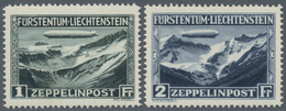 Liechtenstein: 1931, 1 Fr. + 2 Fr. Liechtensteinfahrt Graf Zeppelin, Zentrierter Luxussatz, Einwandf - Neufs