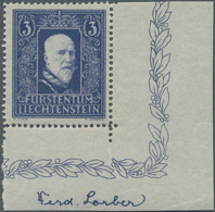 Liechtenstein: 1933/1935, Freimarken 3 Fr. Schwärzlichultramarin, Breites Format 25:29 Mm, Postfrisc - Unused Stamps