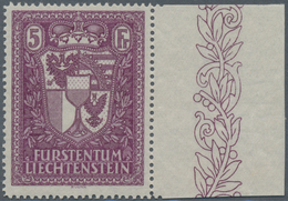 Liechtenstein: 1933, Freimarke 5 Fr Schwarzrotviolett, Postfrisches Ungefaltetes Luxus-Stück Vom Rec - Ungebraucht
