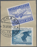 Liechtenstein - Besonderheiten: 1943, Deutsche Feldpost- Zulassungsmarke Für Luftpostbriefe Mit FL 3 - Autres & Non Classés