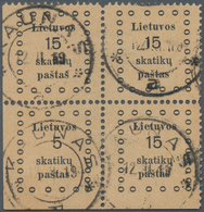 Litauen: 1919, Postage Stamps Kaunas (I), The Very Rare Horizontal. Se-tenant Print "5 Sk+15 Sk" In - Litauen