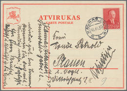 Litauen: 1925/1938 (ca.), 4 Franked Postcard Forms Used To Munich And Plauen/Saxony - Lituanie