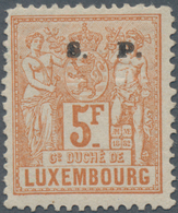 Luxemburg - Dienstmarken: 1882, Industrie And Commerce 5 F. Brown Orange, Twice Overprinted "S.P.", - Dienstmarken