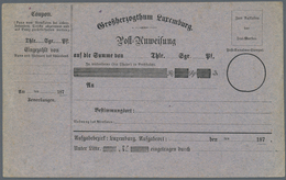 Luxemburg - Besonderheiten: 1870 (ca.), Four Different Money Order Forms, Unused, Small Traces Of Ag - Sonstige & Ohne Zuordnung