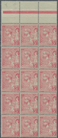 Monaco: 1891, 5fr. Rose On Greenish, Block Of 15 With Adjoining Gutters At Top, Fresh Colour, Slight - Ungebraucht
