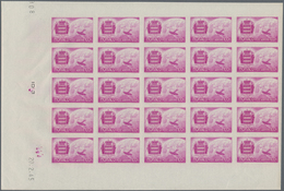 Monaco: 1945, UNISSUED Airmail Issue Without Overprint Complete Set Of Five In IMPERFORATE Blocks Of - Ungebraucht