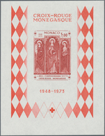 Monaco: 1973, 25 Years Red Cross Of Monaco IMPERFORATE Miniature Sheet, Mint Never Hinged With Oval - Ungebraucht