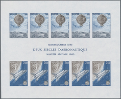 Monaco: 1983, Europa-CEPT ‚Montgolfiere And Space Shuttle‘ IMPERFORATE Miniature Sheet, Mint Never H - Neufs