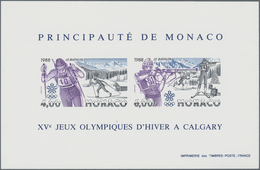 Monaco: 1988, Winter Olympics Calgary IMPERFORATE Miniature Sheet, Mint Never Hinged And Scarce, Unl - Unused Stamps