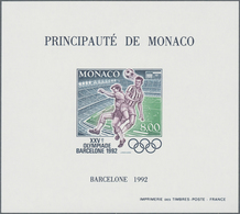 Monaco: 1992, Summer And Winter Olympics Barcelona And Albertville Perforated And IMPERFORATE Specia - Neufs