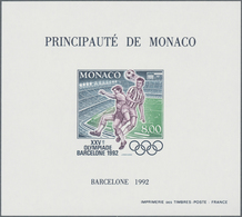 Monaco: 1992, Summer And Winter Olympics Barcelona And Albertville Perforated And IMPERFORATE Specia - Ongebruikt