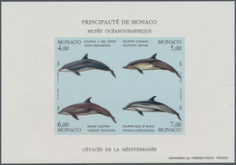 Monaco: 1992/1994, Whales And Dolphins Set Of Three Different IMPERFORATE Miniature Sheets, Mint Nev - Ungebraucht