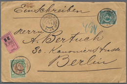 Niederlande: 1899, 22 1/2 C Blue-green And 50 C Green/brown Wilhelmina, Mixed Franking On Registered - Briefe U. Dokumente
