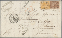 Norwegen: 1863-65 2s. Yellow And 24s. Brown, Both Type 4, Used On Entire Letter From Kragerø To Amie - Altri & Non Classificati